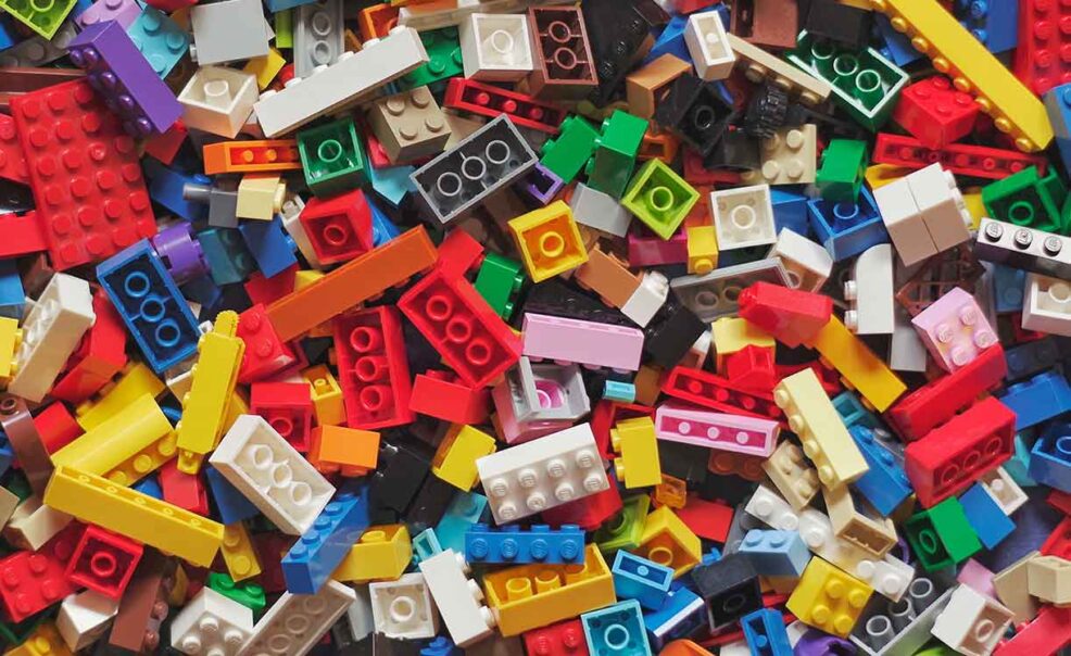 aprender fracciones con lego