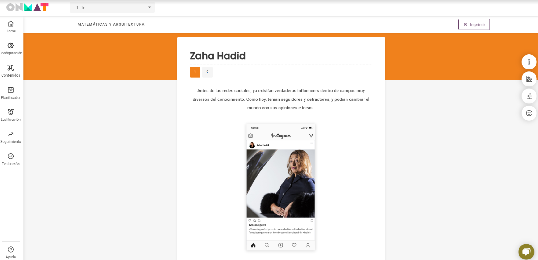 ONMAT: aprender mates con referentes femeninos en secundaria 2 onmat hadid